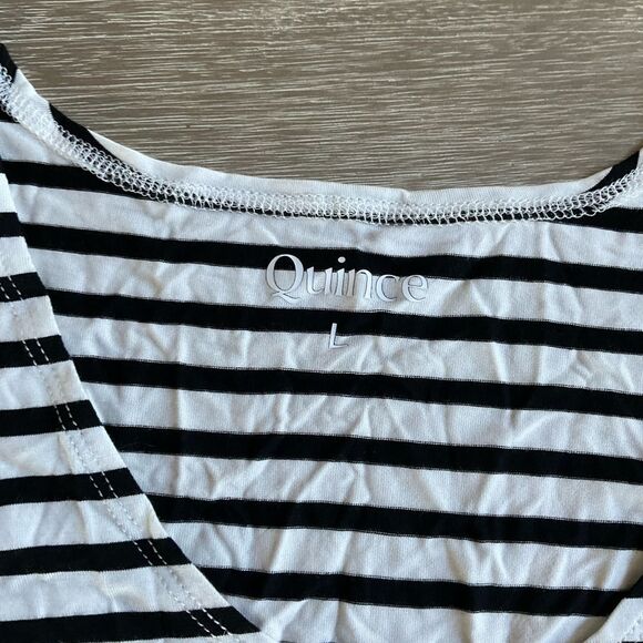 Quince Striped Women's Tops 2 pack Black/White size L NWT in packaging - Picture 12 of 16